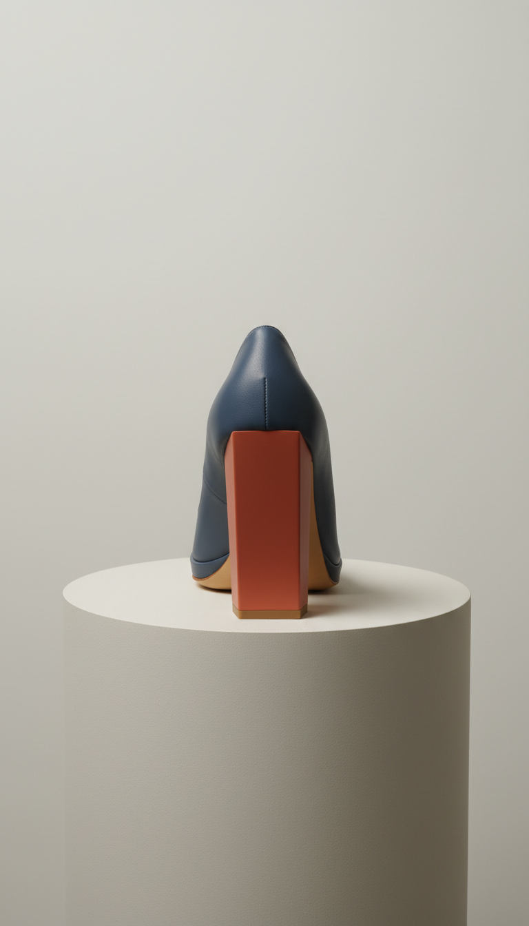 Slate Blue Architectural Heel Pump