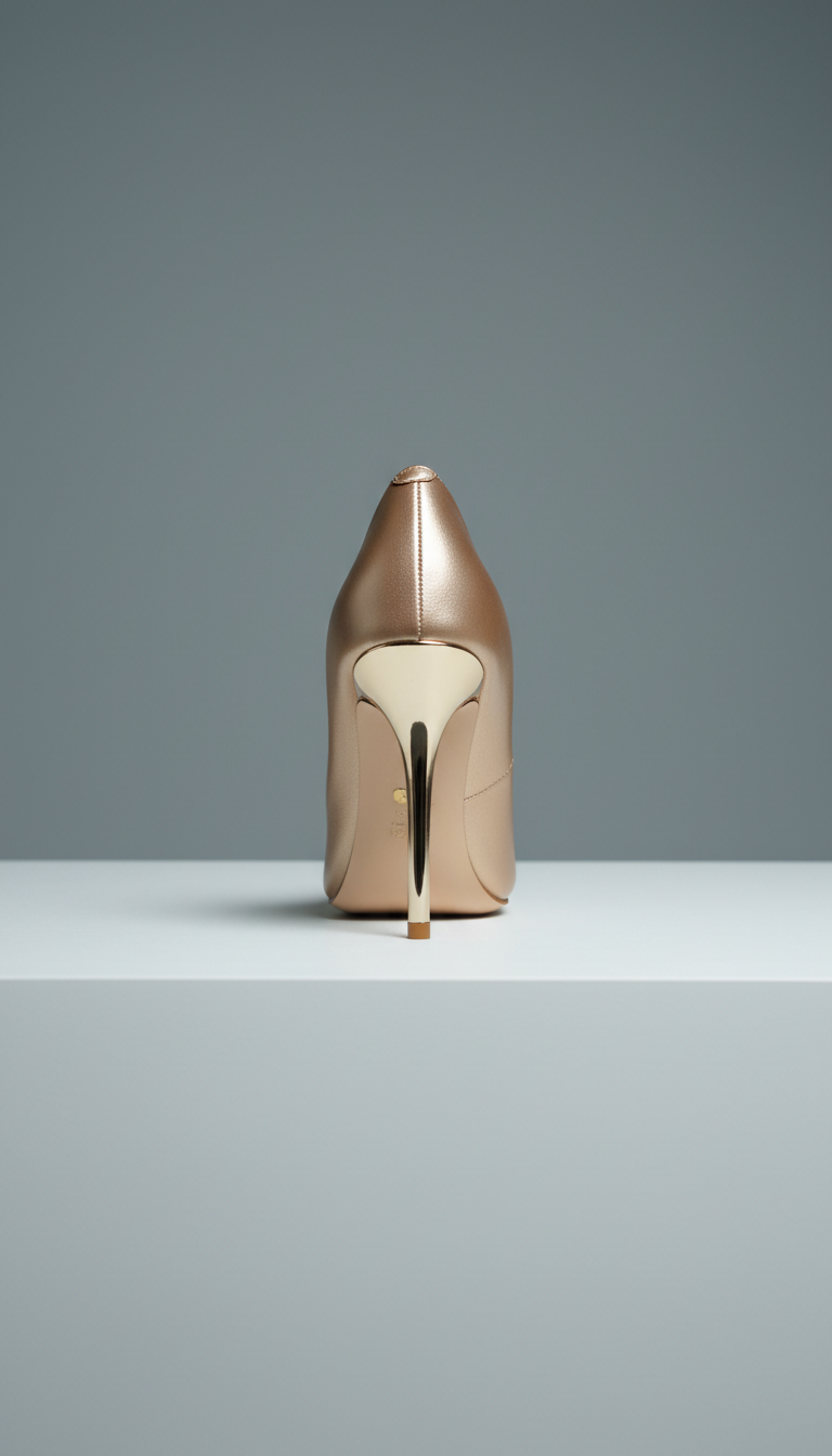 Champagne Bronze Stiletto With Metallic Heel
